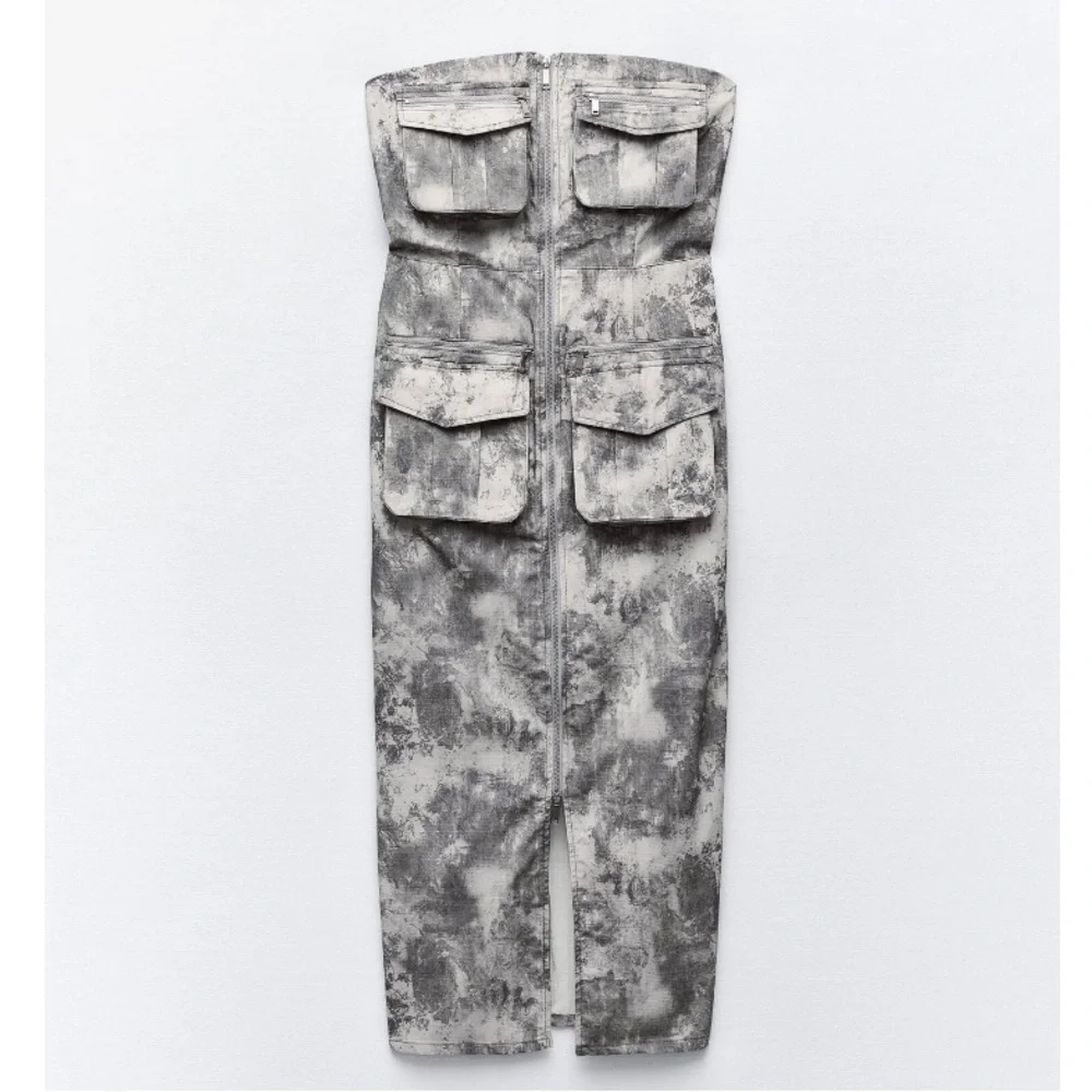 NEW! Zara Printed Cargo Dress with pockets - Picture 7 of 15